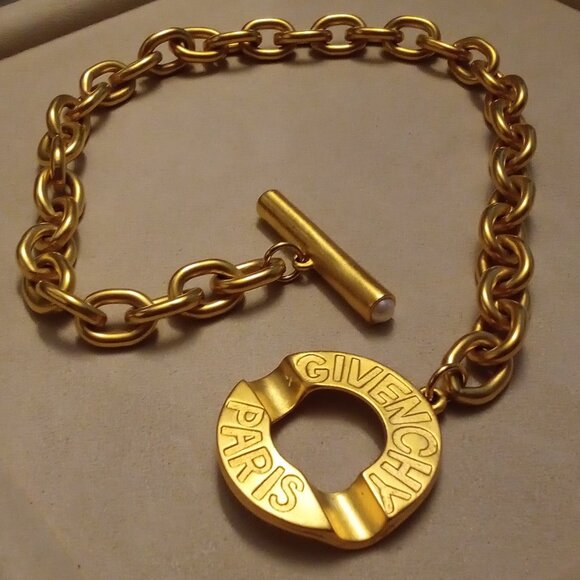 Givenchy Vintage Paris Chunky Chain Necklace Faux Pearls - Picture 15 of 17